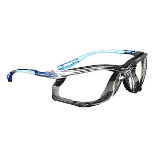 3M Virtua Safety Glasses with Foam Gasket (Blue Frame w/ Clear Lens) $5 