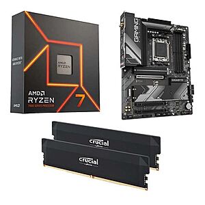 AMD Ryzen 7 7700X + Gigabyte B650 Gaming X AX v2 + 32GB Crucial Pro OC DDR5 $500 & More + Free Store Pickup