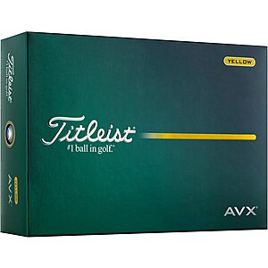 12-Count Titleist AVX Golf Balls (Yellow) $33.90 