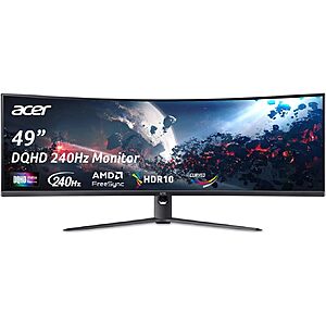49" Acer Nitro UltraWide DQHD 5120x1440 1000R 32:9 Curved 240Hz 3ms Gaming Monitor $600 + Free Shipping