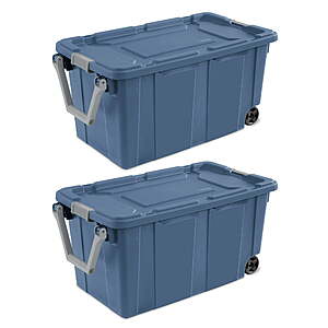 2-Count Sterilite 40-Gallon Wheeled Industrial Plastic Tote (6 Colors) $37 + Free S/H
