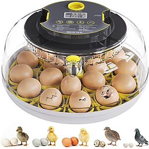 18-Egg Ibkinxx Egg Incubator w/ Auto Turning, Temperature & Humidity Control $22 + Free S&H