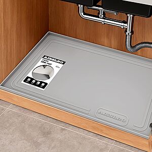 Aisslro Waterproof Silicone Under Sink Mats: (22' x 19") $8.50, (25" x 19") $12.60 