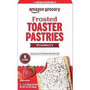 Select Accounts: 8-Ct Amazon Grocery Frosted Toaster Pastries (Strawberry) $1.10 w/ S&S
