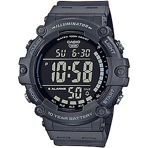 Casio Men's 51.2mm Illuminator AE1500WH Series Digital Watch (Grey)