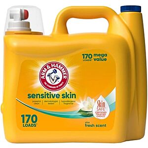 170-Oz Arm & Hammer Sensitive Skin Plus Liquid Laundry Detergent w/ S&S