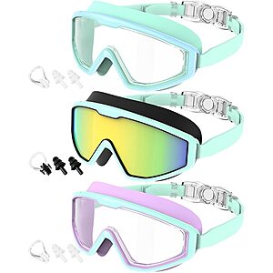 3-Pk CIFOYA Kids UV400 Anti-Fog Swim Goggles from