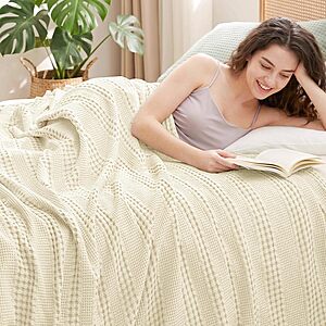 PHF Cooling Waffle Bamboo & Cotton Blanket (various) from $20 + Free S&H