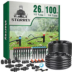 Starrey Drip Irrigation Garden Watering System: 91' $15.40, 126' $20.30 & More