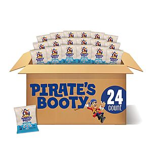 24-Pack 0.5-Oz Pirate's Booty Cheese Puffs (Aged White Cheddar) $8.45 w/ S&S