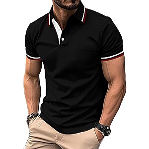ZITY Men Polo Shirts Short Sleeve Golf Polo w/ Pocket (9 Colors)