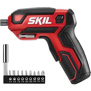 SKIL Rechargeable 4V Cordless Screwdriver w/ 9-Pc. Bit Set