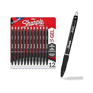 12-Ct Sharpie S-Gel Medium Point 0.7Mm Pens (3 Colors) $5.20 + Free S/H for Prime Members