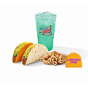 Taco Bell: Duo's Usual (Doritos Locos Tacos, Soft Taco, Cinnamon Twists, Drink)