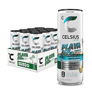 Prime Members: 12-Pk 12-Oz Celsius 200mg Caffeine Energy Drink (Playa Vibe) $12.60 w/ S&S