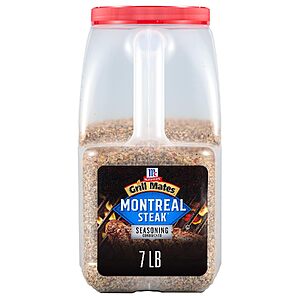 7-Lbs. McCormick Grill Mates Montreal Steak Seasoning Container $10.30 w/ S&S