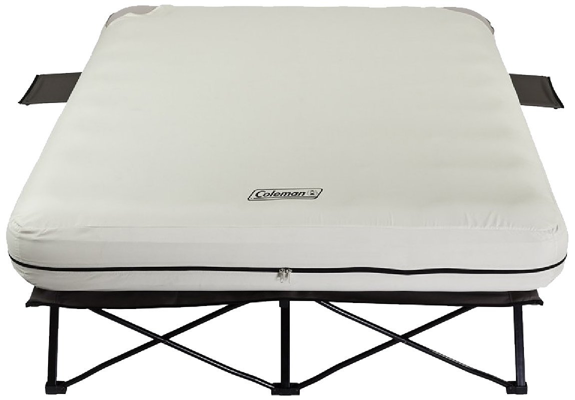 Coleman Queen Airbed Folding Cot W Side Tables Battery Pump