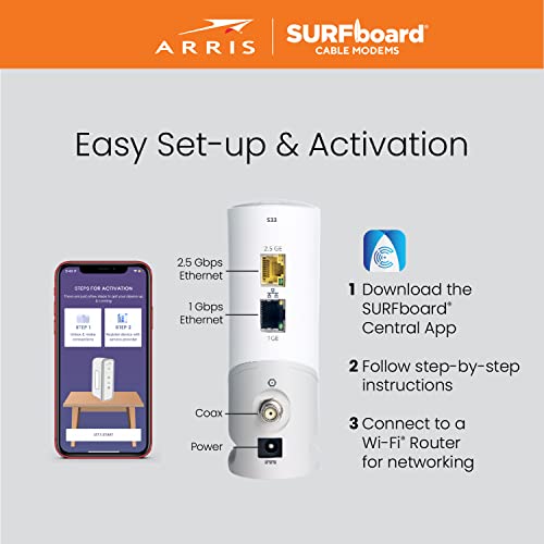 ARRIS Surfboard S33 DOCSIS 3.1 Multi-Gigabit Cable Modem - $157.00 + Free Shipping