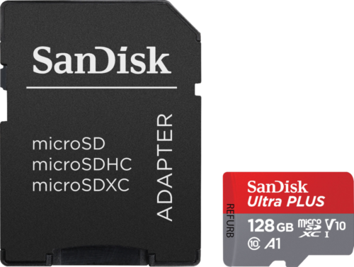 SanDisk Ultra PLUS 128GB microSDXC UHS-I/U3 Card with Adapter (Refurbished) - $9.79 + Free Shipping