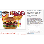 Carl's Jr Amazon Local Offer- Free Small Fry+ drink w/ any Six Dollar Thickburger purchase