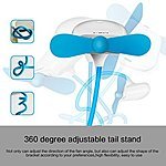 E-More Mini Personal Fan Portable Fans Collapsible Bendable Clip Fans Handheld Electric Cooling for Home Office Outdoor Travel Camping Makeup USB Rechargeable Battery -- $3.90 AC