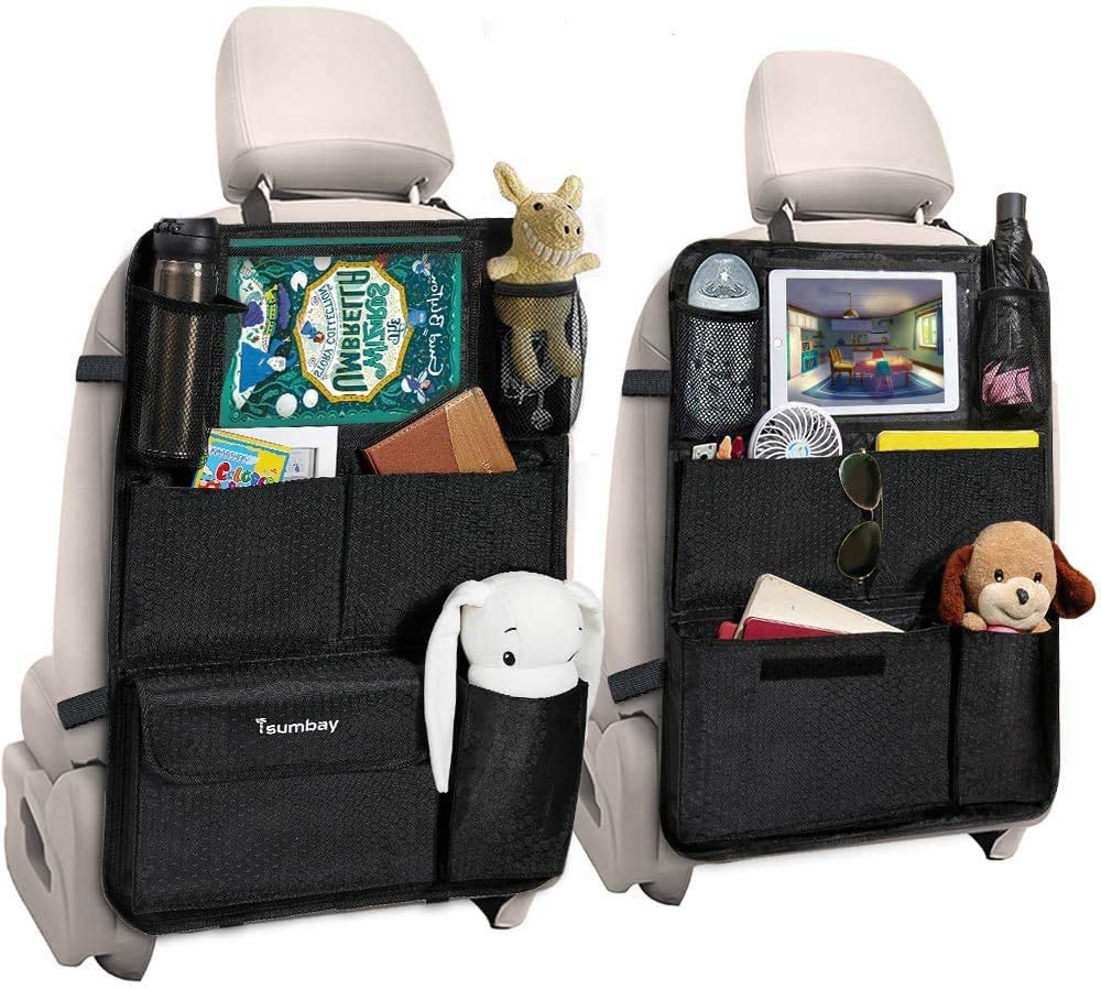 2 Pack Tsumbay Car Backseat Organizer with Touch Screen Tablet Holder & Multi Pockets $16.75