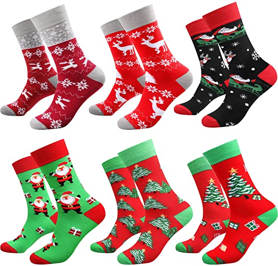 6 Pairs Colorful Novelty Patterned Socks US 7-13 for $8.97 + FS with Prime