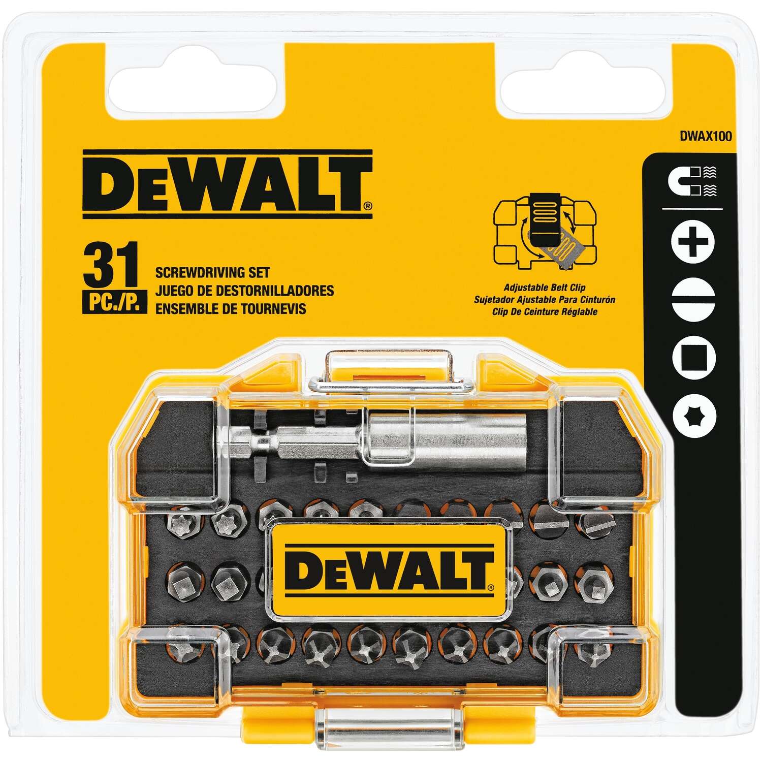 DEWALT Tough Grip High-speed Steel Shank Screwdriver Bit Set ...