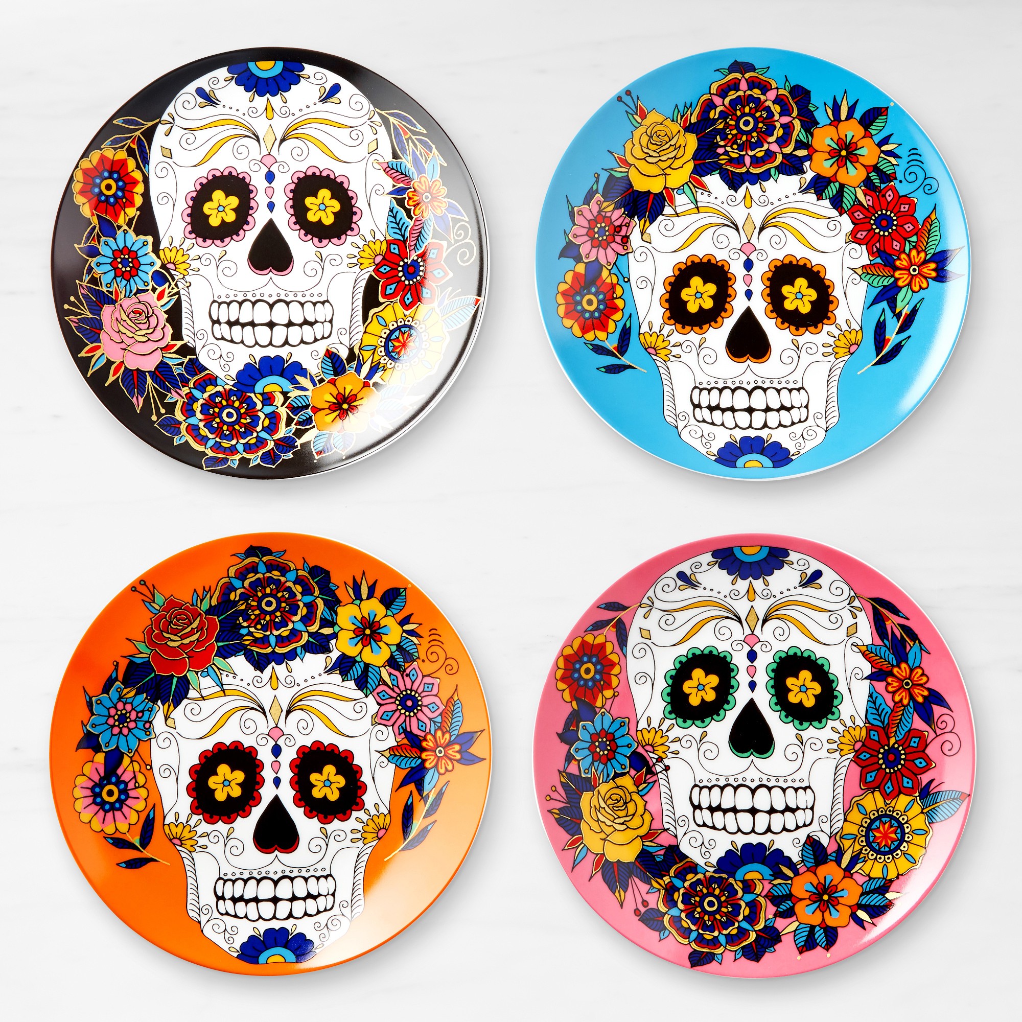 Day of the Dead Salad Plates, Set of 4 $20