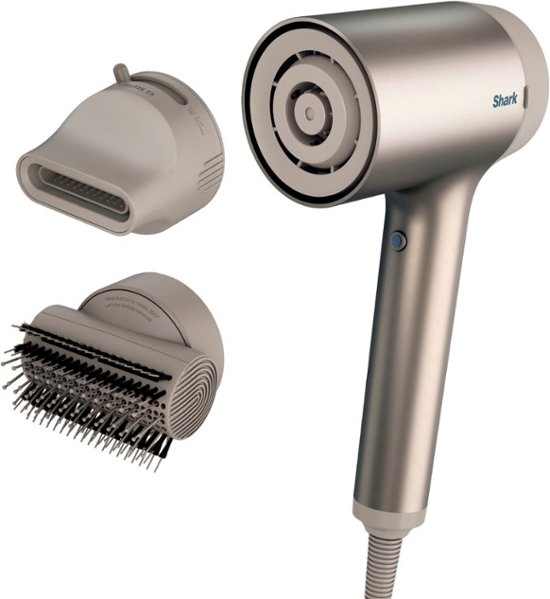 Shark - HyperAir Hair Blow Dryer with IQ 2-in-1 Concentrator & Styling Brush Attachments - Stone $150