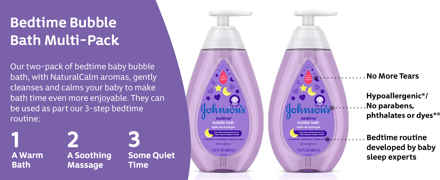 Johnson's Bedtime Baby Bubble Bath, Gentle & Tear-Free Nighttime Bubble Bath for Babies, Kids & Toddlers, 27.1 fl. oz $6.3