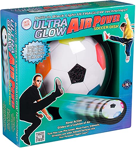 Air Power Ultraglow Soccer Disk - Glowing Floor Hockey, Hover Toy Sport Kickball Game by Can You Imagine $6.99