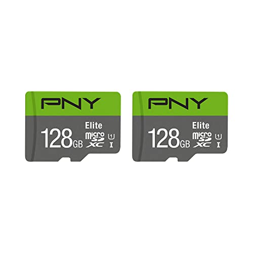 PNY 128GB Elite Class 10 U1 microSDXC Flash Memory Card 2-Pack - 100MB/s, Class 10, U1, Full HD, UHS-I, micro SD $17.3
