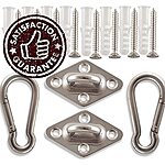 Premium Hammock Hooks by Amerigo - Best Hanging Kit for Your Relaxation - Heavy Duty - Set of 2 Pad Plates, Spring Snap Hooks, 8 Anchors and Lag Screws Made of Stainless Steel $4