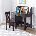 KidKraft Wooden Study Desk with Chair - Espresso, Drawers, Extra Storage, Handles, Bulletin Board, Sturdy, Solid, Kid-Sized Study, Gift for Ages 5-10 $103.99