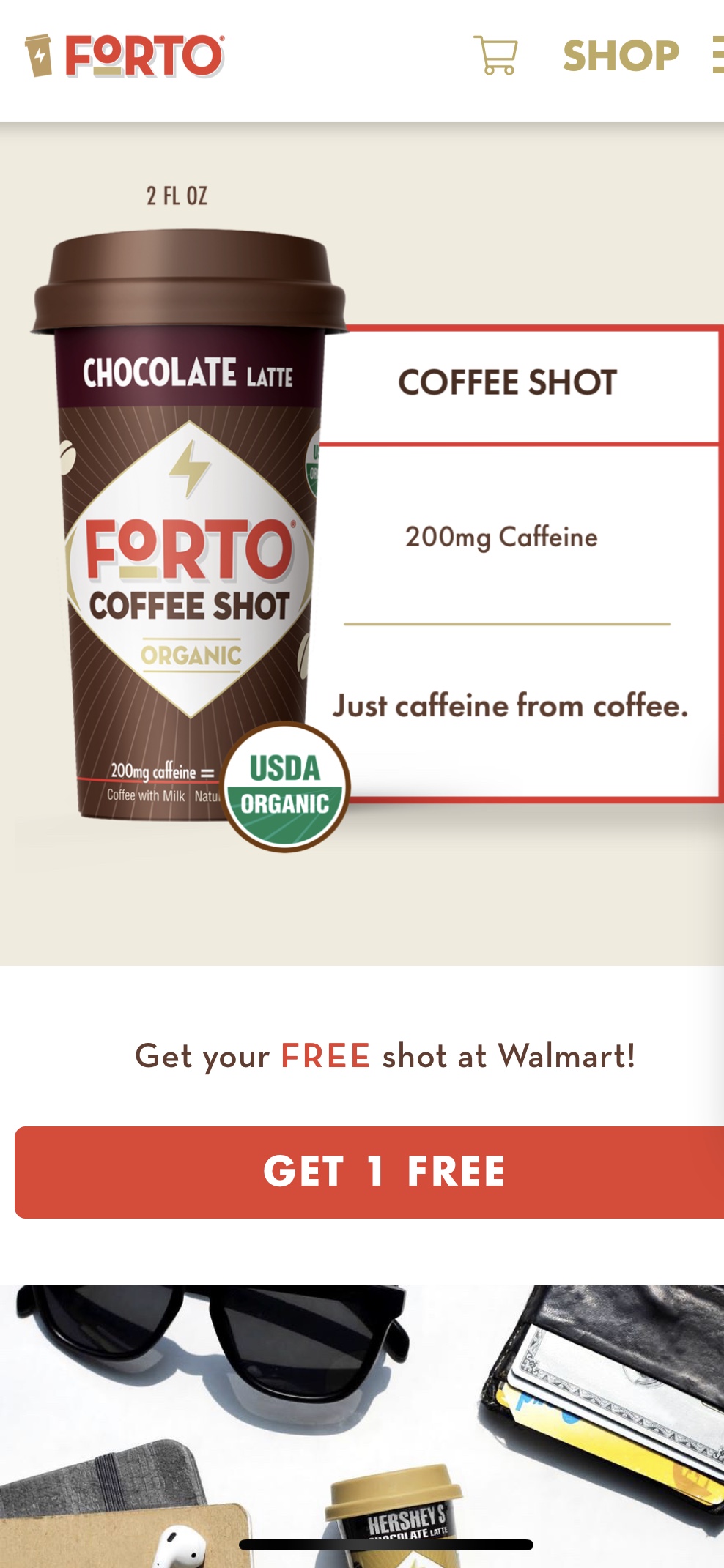 Free FORTO Coffee shot at Walmart via iBotta app
