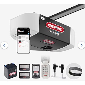 $50 Off Genie Smart/Wifi Garage Door Opener with Battery Back Up, Aladdin Connect $199