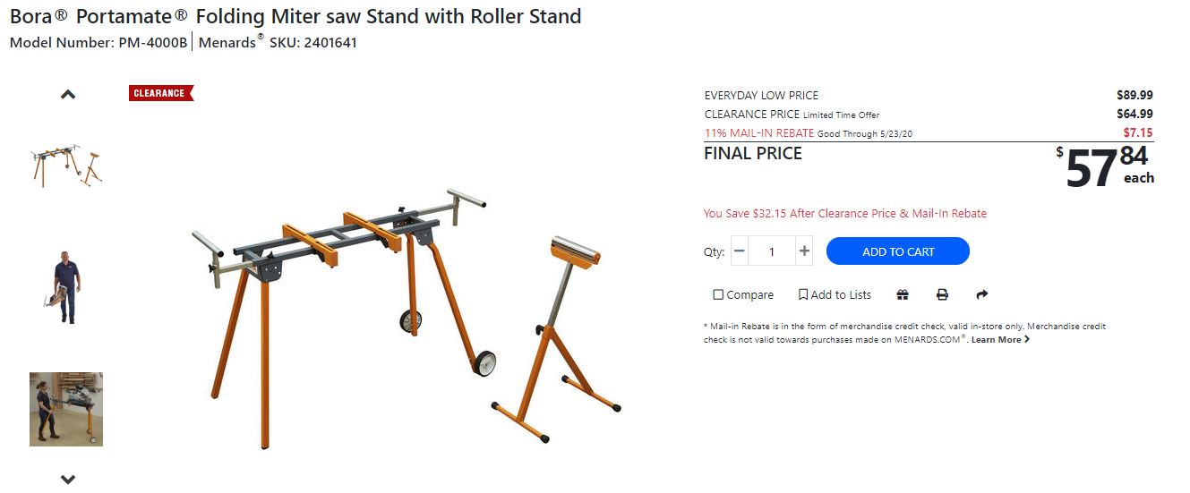 Miter Saw Stands Home Depot And Menards Bora Deal 44 49 And