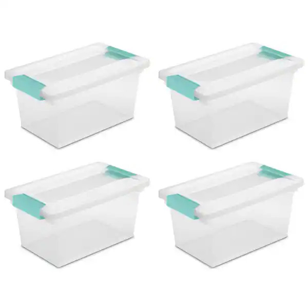Sterilite Medium Clip Storage Box, Set of 4 - $19