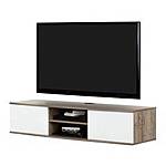 South Shore Agora - 56&quot; Wall Mounted Media Console - Weathered Oak and Pure White - $67.50 Free S&amp;H