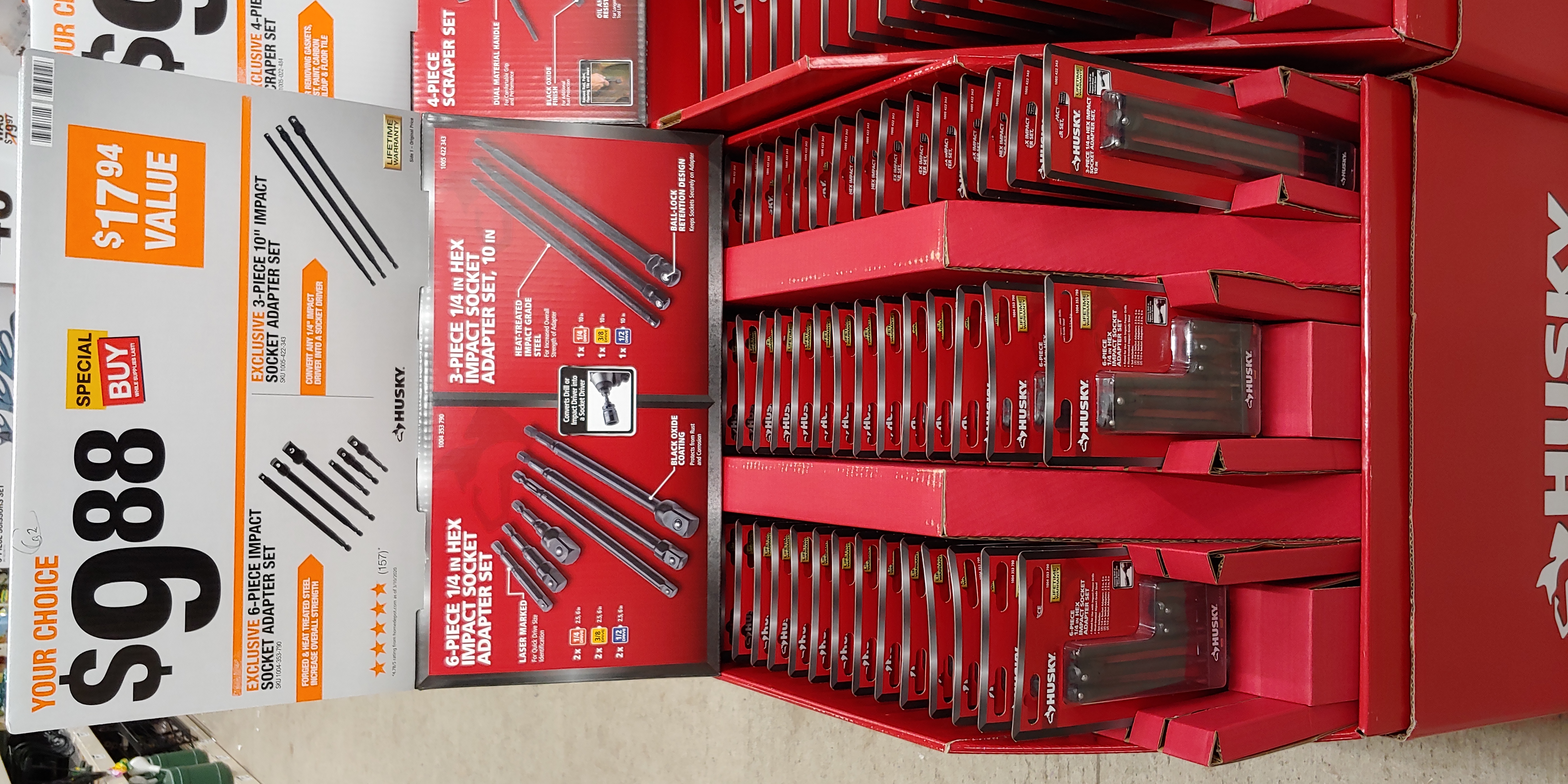 Home Depot 6 Piece Husky 1 4 Drive Impact Driver Socket Adapter Set On Sale For