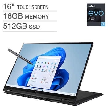 LG gram 16" 2-in-1 Touchscreen Intel Evo Platform Laptop - 11th Gen Intel Core i7-1165G7 - WQXGA - 2560 x 1600 Display - Windows 11 - $1399.99