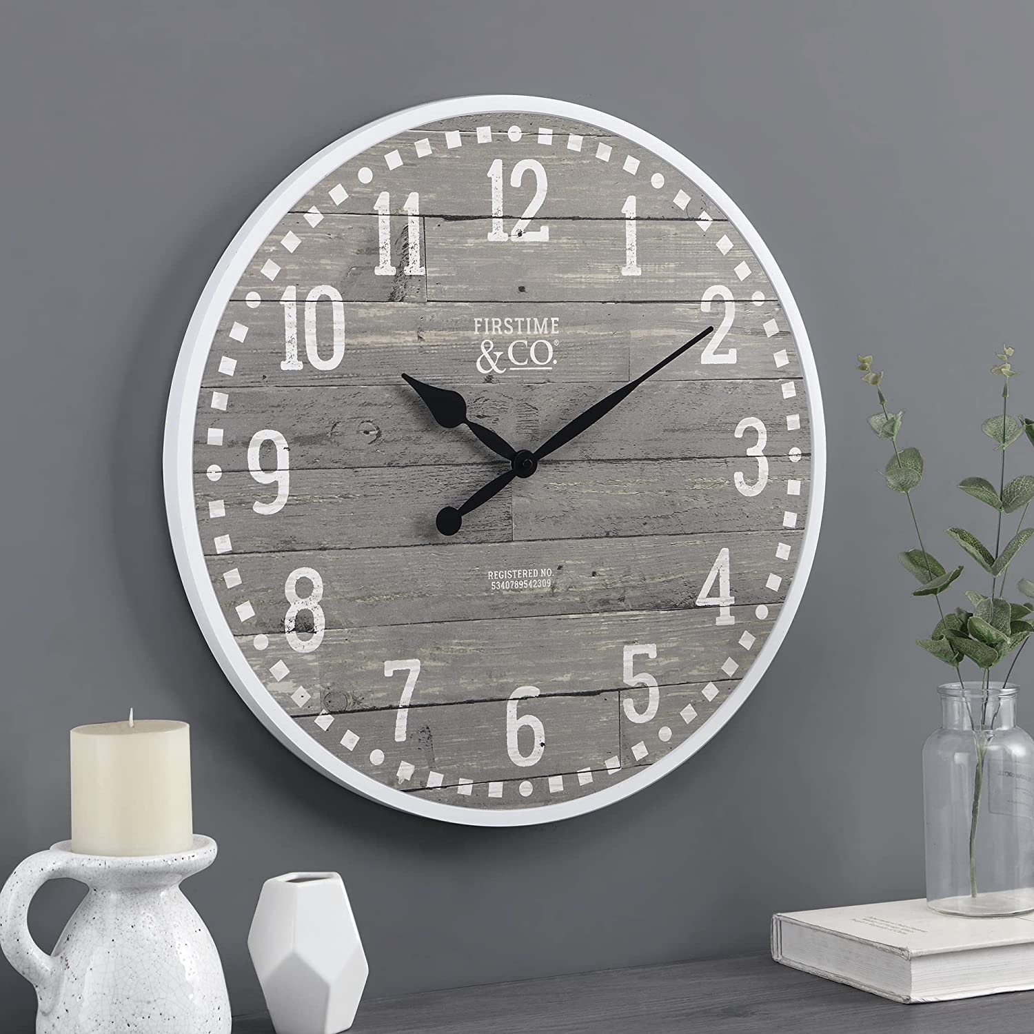 FirsTime & Co. 20" Arlo Gray Wall Clock, Light $9