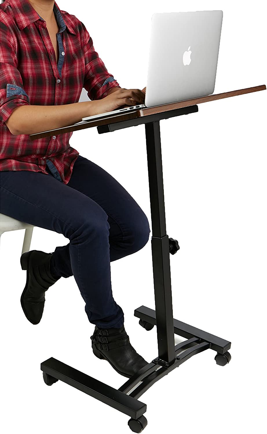 Mind Reader Sit and Stand Laptop Cart, Lap Desk, Adjustable, Black $20