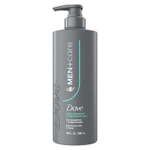 $3.76 Amazon max S&S Dove Men+Care 2-in-1 Shampoo + Conditioner 1 ct Dandruff Defense to Moisturize Hair & Scalp, with Pyrithione Zinc, 18 FL OZ