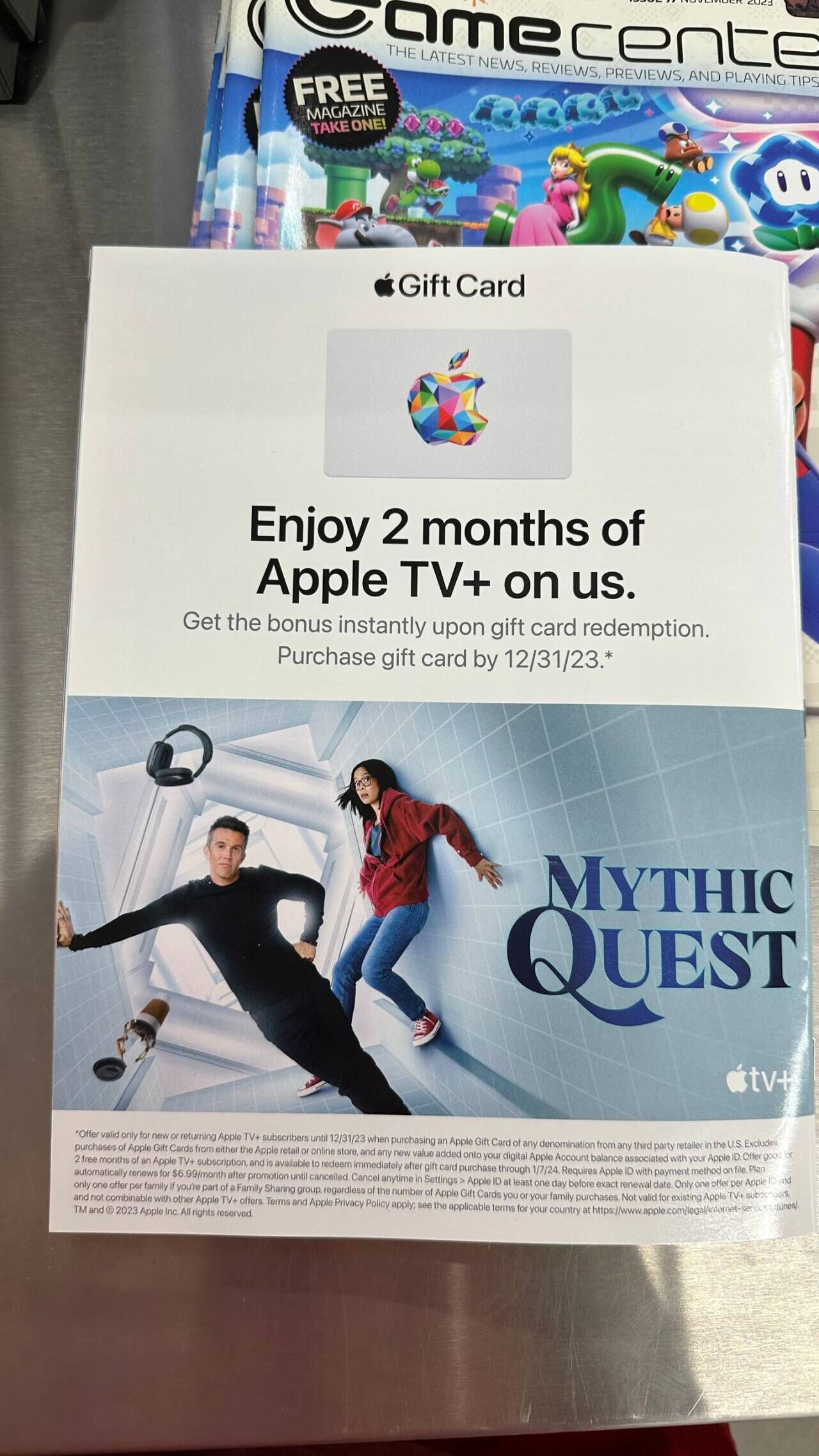 two months of Apple TV plus with apple gift card redemption  - $0