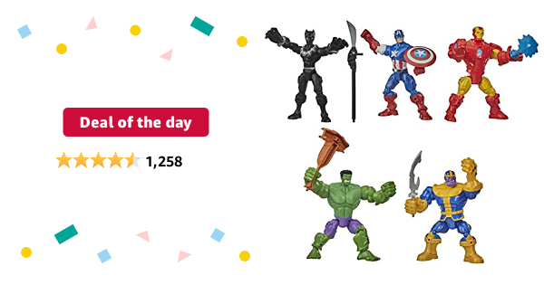 Deal of the day: Marvel Hasbro Super Hero Mashers Battle Mash Collection Pack, Includes Iron Man, Black Panther, Thanos, Hulk, and Captain America 6-inch Figures (Amazon  - $34.99