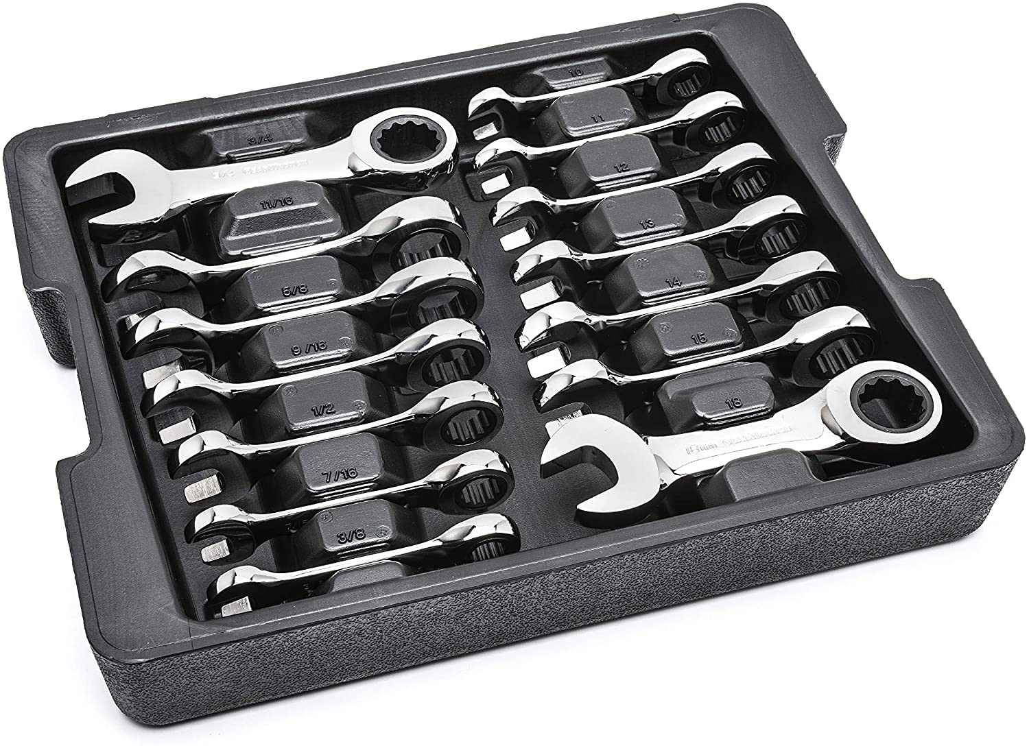 14 Piece GearWrench SAE/Metric Stubby Ratcheting Wrench Set $58.09