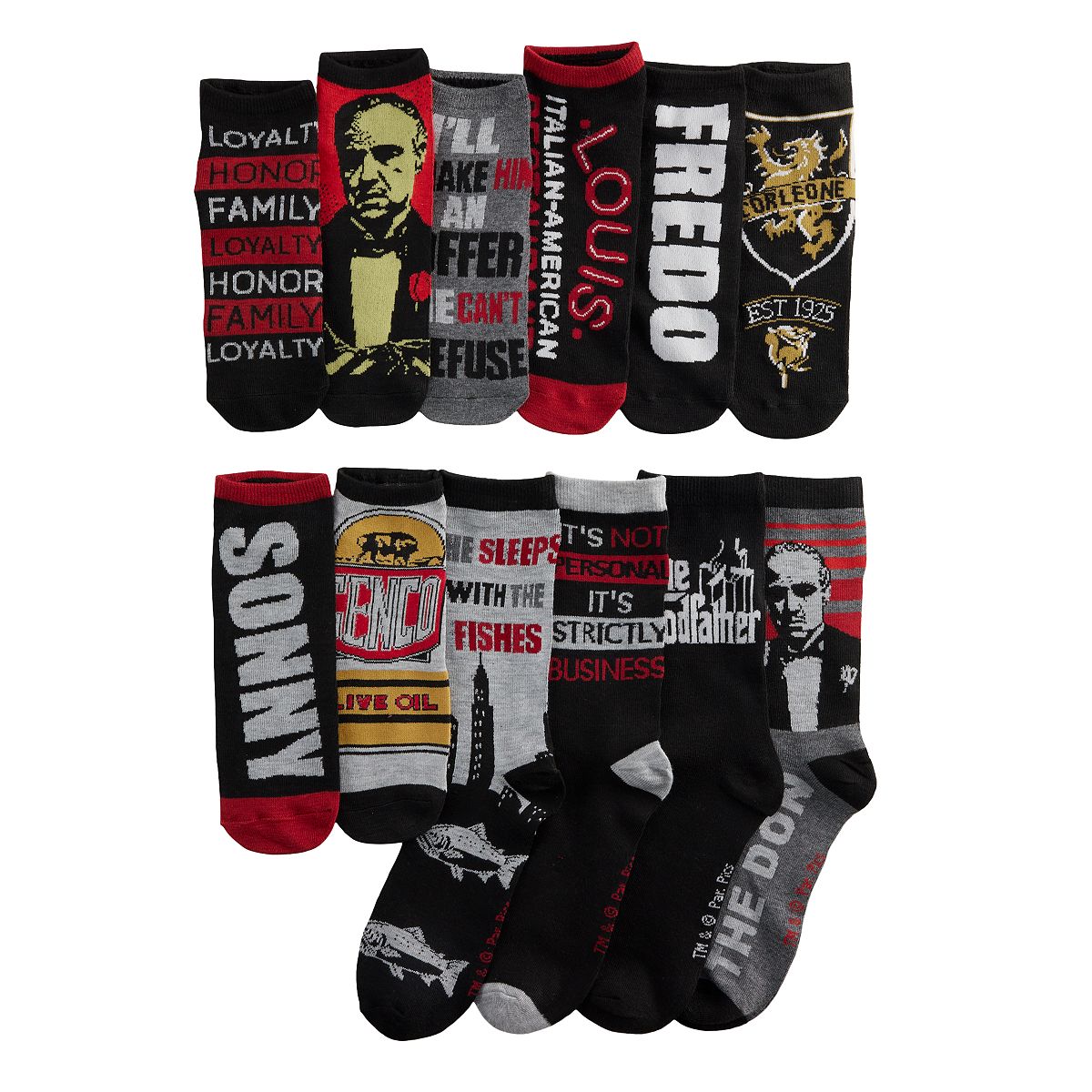12-Pair Men's Advent 12 Days of Socks (The Godfather, Ted Lasso or Seinfeld) $2.12 + Free Shipping on $49+