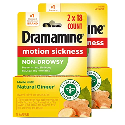 2-Pack 18-Count Dramamine Motion Sickness Non-Drowsy $9 ($4.49 each) w/ S&S + Free Shipping w/ Prime or $25+